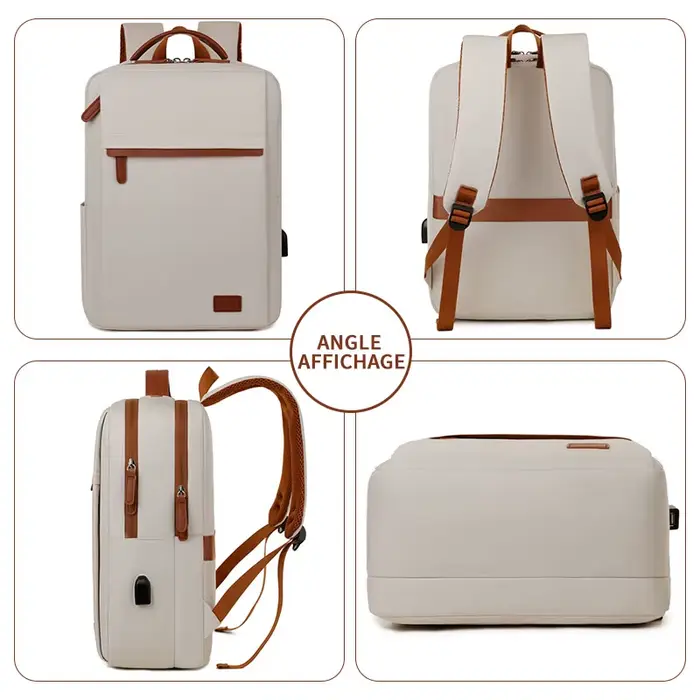 Sac à dos tendance et simple de grande capacité pour les trajets quotidiens et l'utilisation au bureau