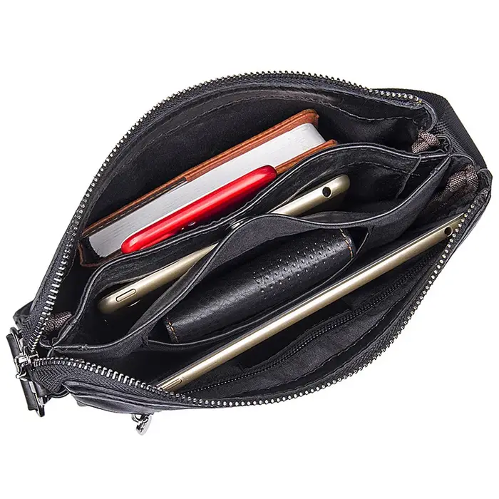 Sac à bandoulière en cuir véritable pour homme