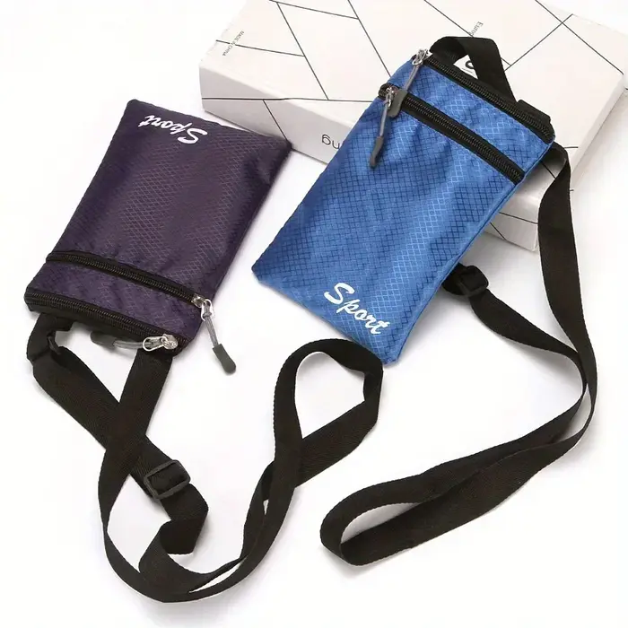 Sac de sport incliné pour téléphone – sac multifonctionnel avec sangle réglable en fibre de polyester durable