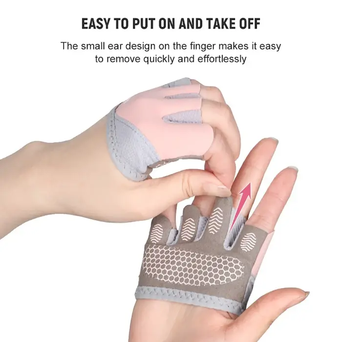 GETINFIT Gants de yoga et de fitness demi-doigts antidérapants pour l'entraînement en salle de sport, protection des mains, fins, respirants, anti-callosités