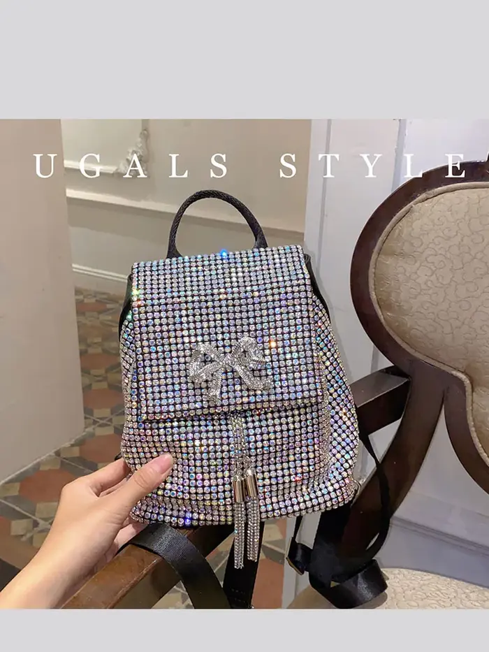 Sac à dos en strass, sac d'école en diamant polyvalent