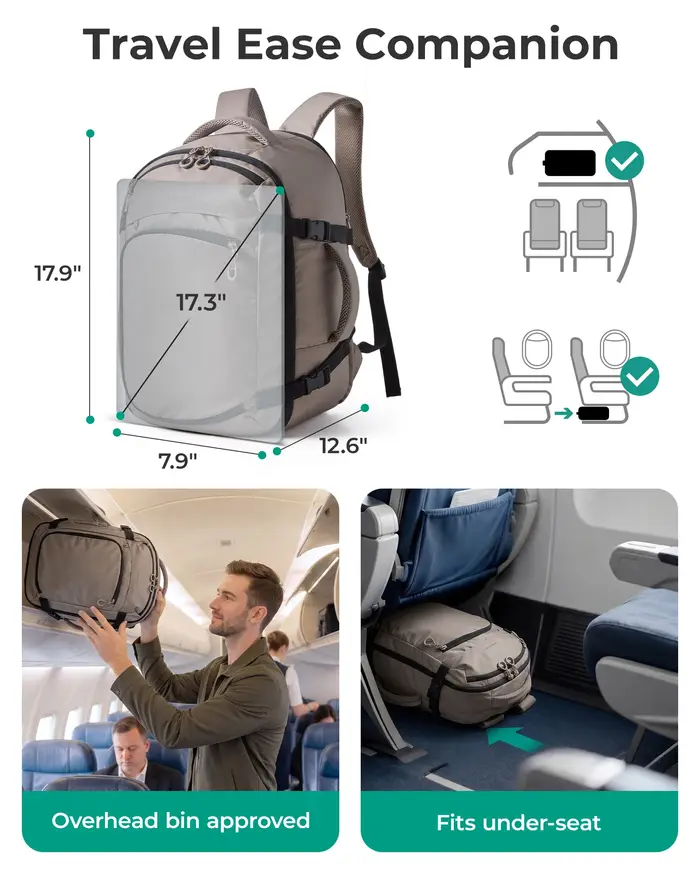 Sac à dos pour ordinateur portable BAGSAMRT 17,3 pouces pour hommes et femmes, sac à dos de transport 17 pouces, sac pour effets personnels avec poche étanche et grande poche latérale