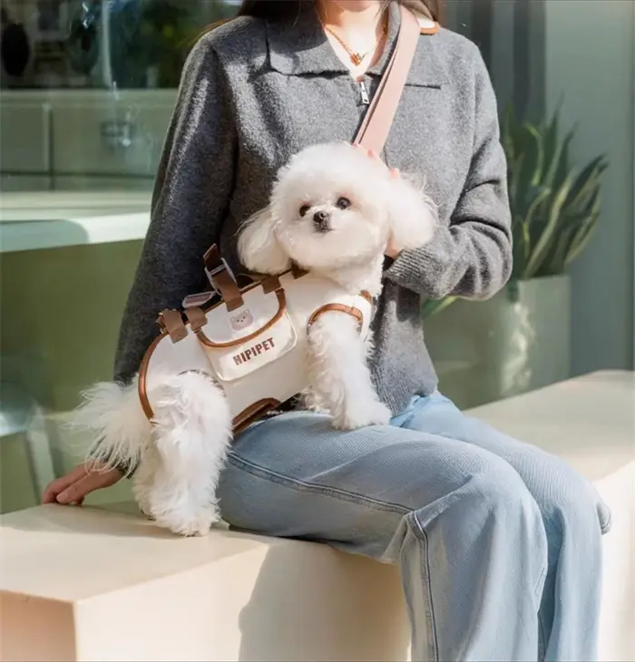 Sac à dos avec harnais pour chien, porte-animaux de compagnie pour petit chien, harnais de levage pour tout le corps, sac à bandoulière à forte charge pour chat