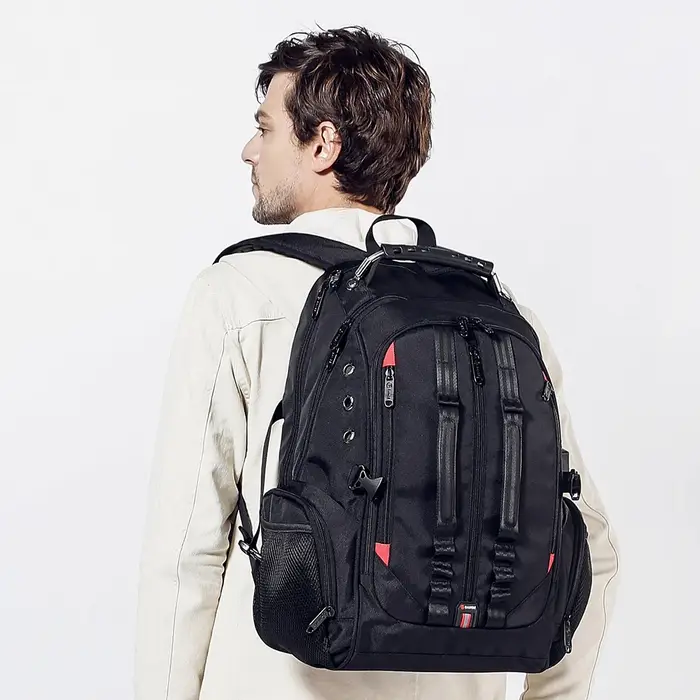 BANGE Big 40L sacs à dos pour hommes Oxford sac à dos étanche sac d'ordinateur d'affaires sac à dos de voyage sac d'école étudiant avec Port USB
