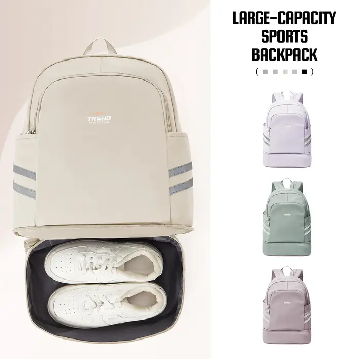 Sac à dos de gymnastique pour femmes avec compartiment à chaussures