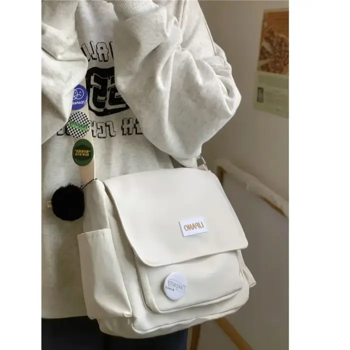 Sac à Main en Nylon Solide de Grande Capacité pour Étudiant