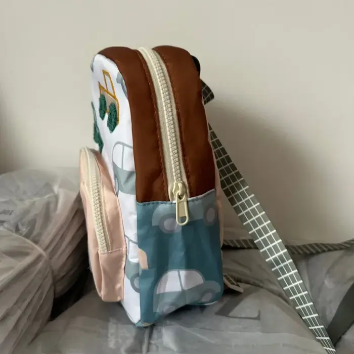 Sac à dos enfant motif voiture de dessin animé mignon