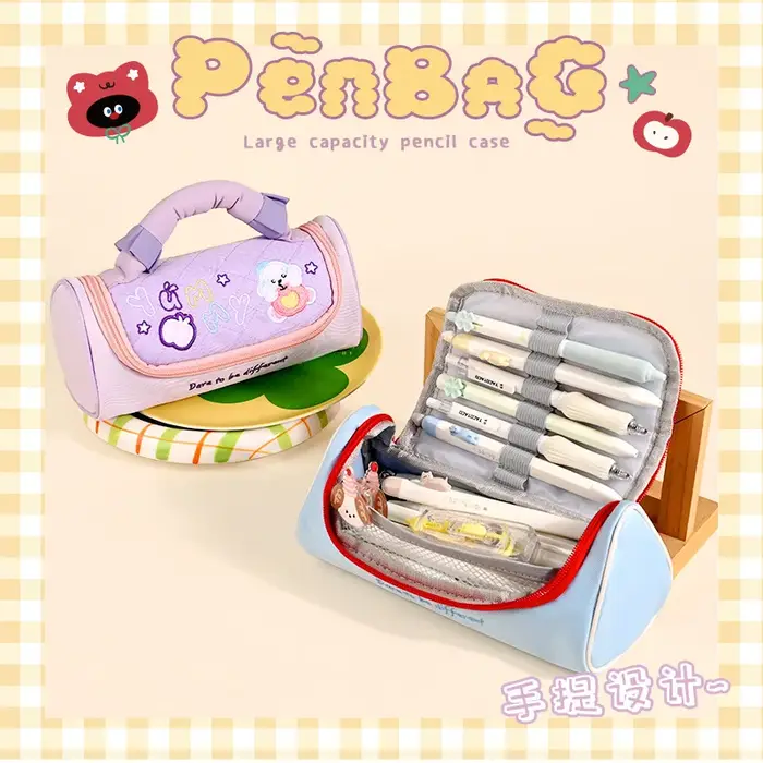Trousse à crayons en polyester avec poignée, pochette pour règle scolaire, organiseur de cosmétiques, boîte cadeau inspirée d'Instagram, porte-stylos, étui à crayons
