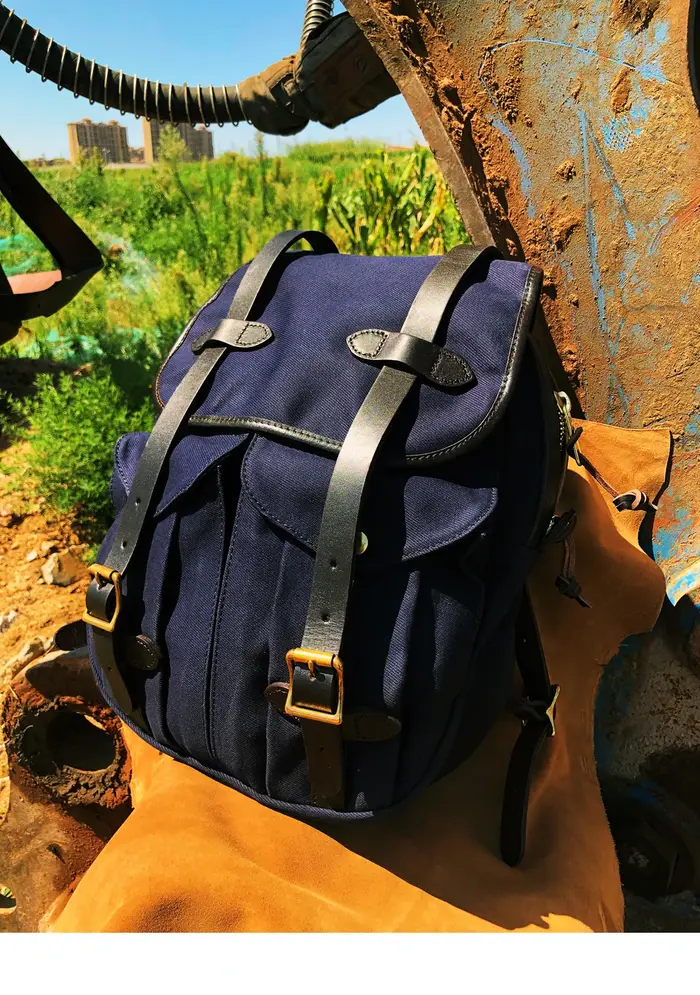Sac à dos de voyage durable rétro américain pour hommes, sac à dos en toile vintage, sangle initiée