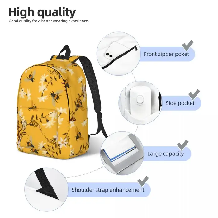 Sac à dos d'école de grande capacité pour hommes et femmes