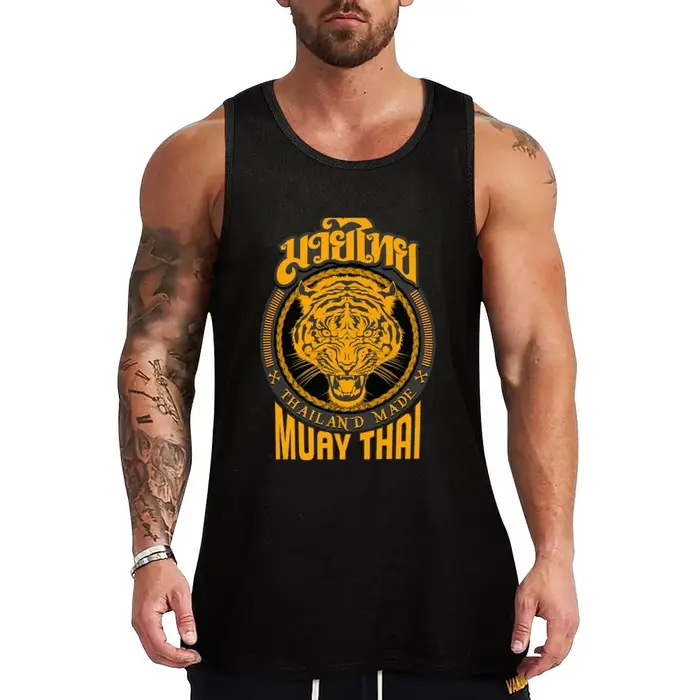 T-shirt imprimé tigre sagat muay thaï pour homme, art martial thaïlandais, logo précieux