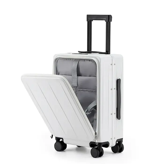 Bagage à cadre en aluminium résistant aux chutes, bagage d'embarquement, valise de voyage, boîte à m
