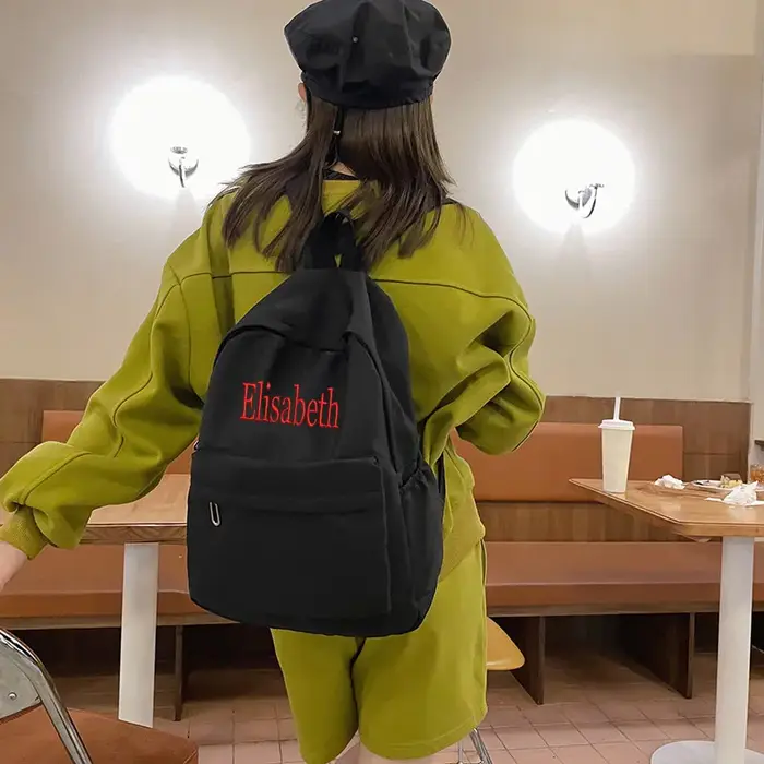 Nouveaux sacs d'école personnalisés nom personnalisé broderie grande capacité en Nylon étudiant sac à dos adultes