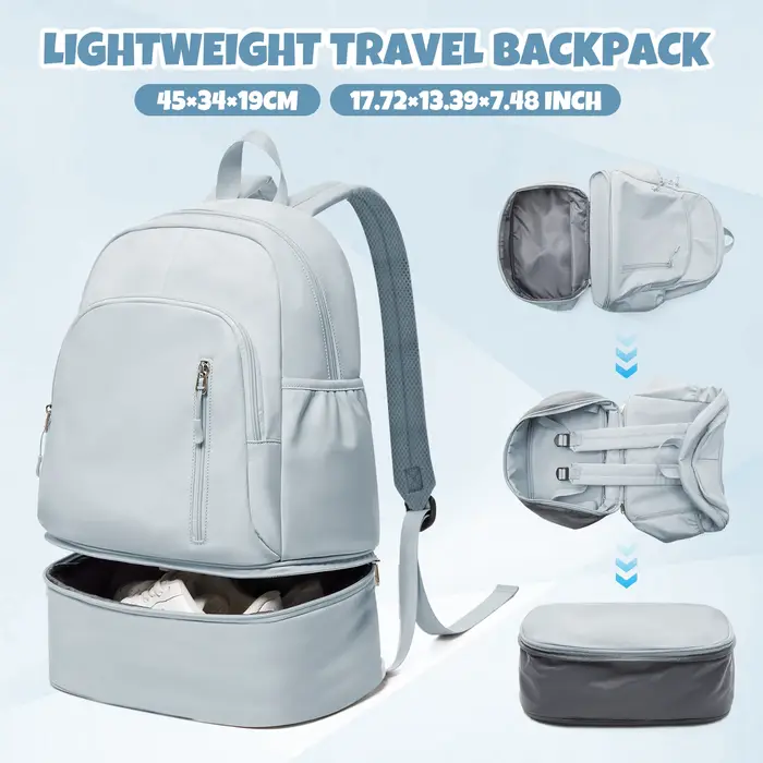 Sac à dos de sport pour femmes, sac à dos de sport imperméable avec compartiment pour chaussures, sa