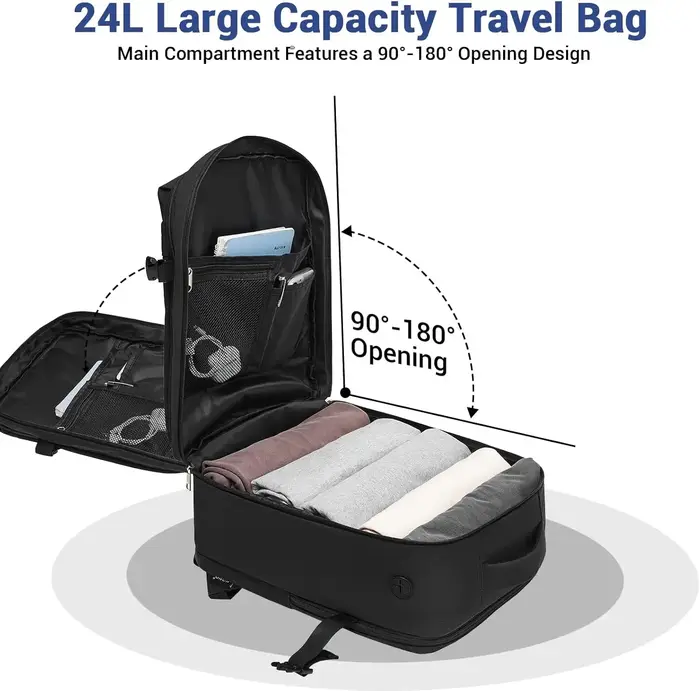 Sac à dos KONO compatible Ryanair, bagage à main 40×30×20cm, imperméable, léger avec compartiment po