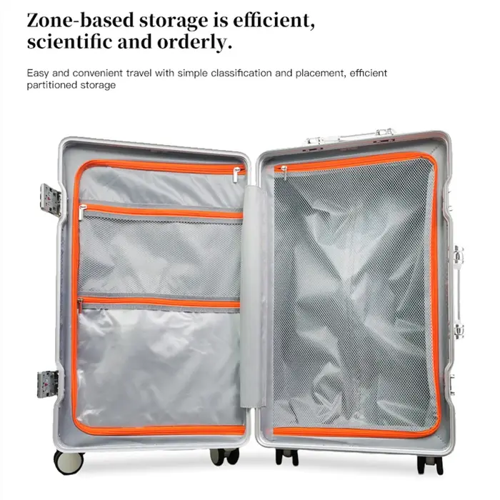 Bagage à cadre en aluminium épaissi de grande capacité, valise de voyage avec mot de passe à roue un