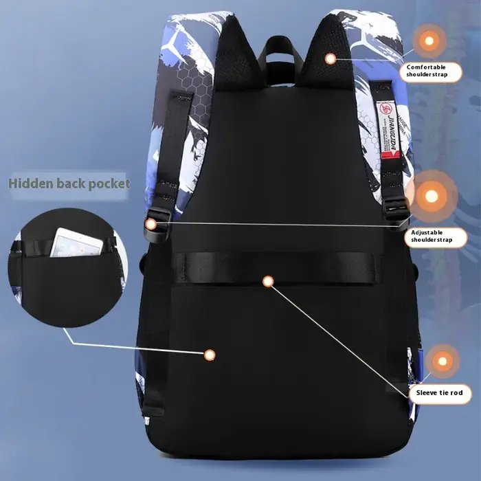 2 pièces/ensemble collège garçon sac à dos graffiti poitrine sac à dos ensemble lycée sac pour garçons 12 à 18 ans étudiant bookbag