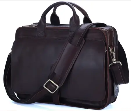 Porte-documents de luxe en cuir véritable pour hommes