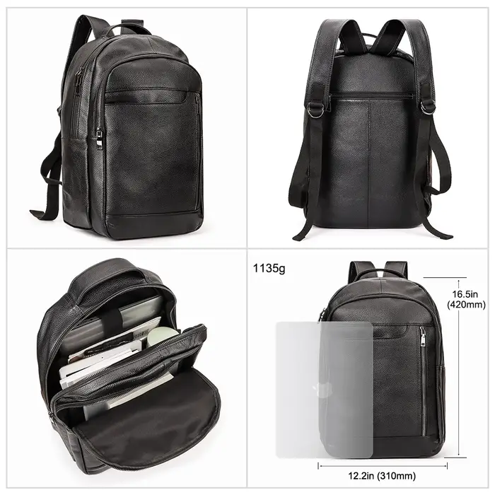 Sac à dos en cuir véritable pour homme