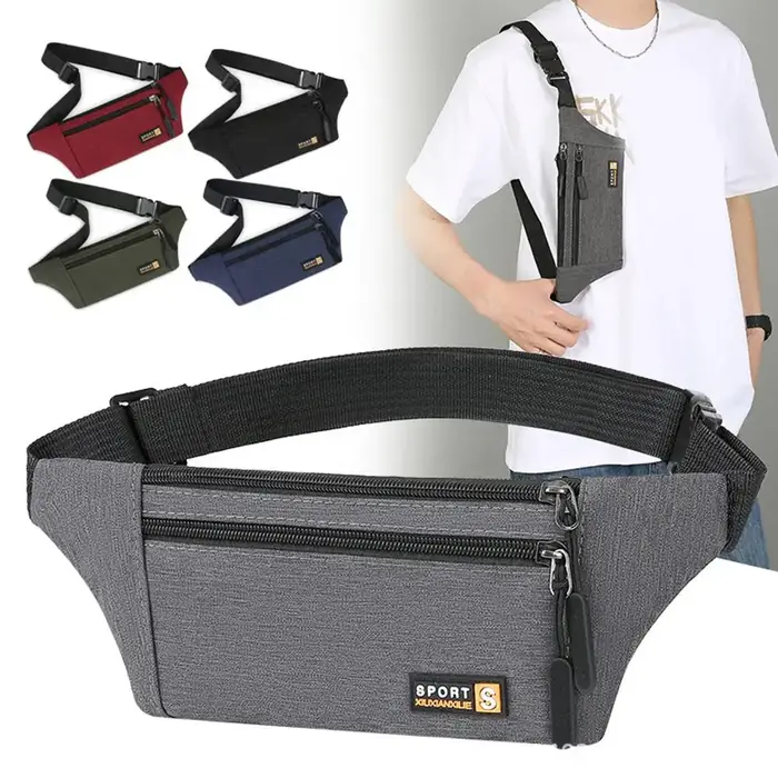 Sac banane multifonction en nylon pour homme et femme