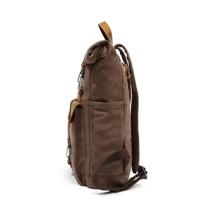 Sac à dos en toile de style vintage pour hommes et femmes avec bretelles réglables et compartiments spacieux