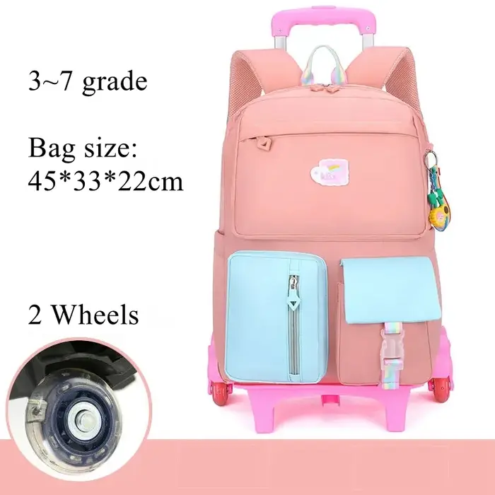 Filles école chariot sac roulant sac à dos sac pour filles école sacs à roulettes roues bagages roul