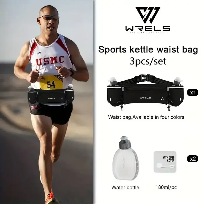 WRELS Sports de plein air course étanche Utralmince taille sac coureur ceinture hydratation