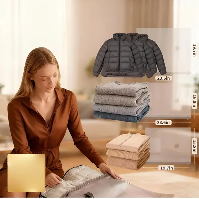 Ensemble de sacs de compression sans fil pour voyage avec pompe à air rechargeable pour vêtements