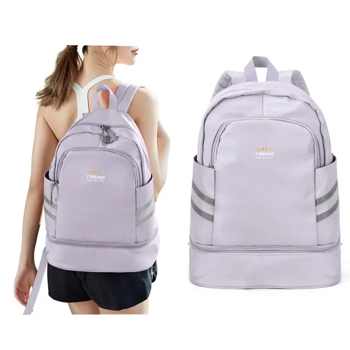 Sac à dos de sport pour femmes avec compartiment à chaussures et poche humide, grand sac à dos de vo