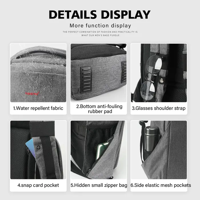 Tigernu hommes Anti-vol sac à dos 15.6 pouces sac à dos pour ordinateur portable sacs avec Port USB