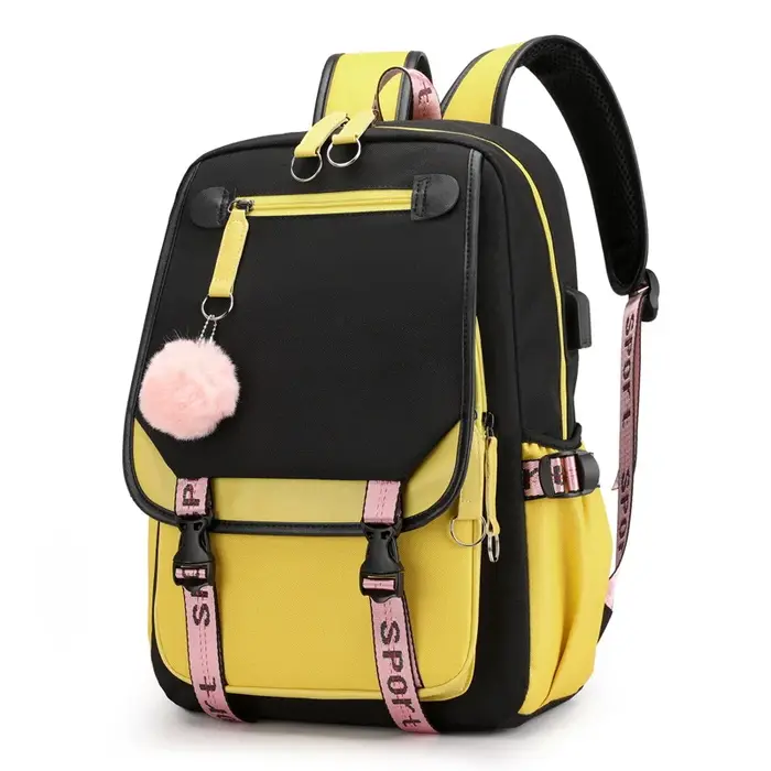 Sacs à dos scolaires pour jeunes garçons filles sac à dos étudiants du collège Kawaii sac d'école Harajuku mode voyage sac à dos noir rose sac