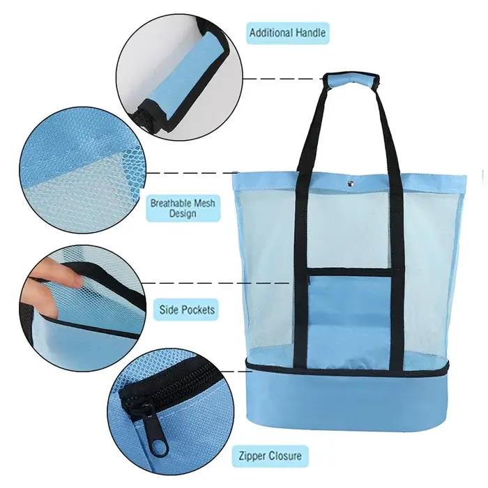 LUSQI Lot de 3 sacs de courses imperméables grande capacité