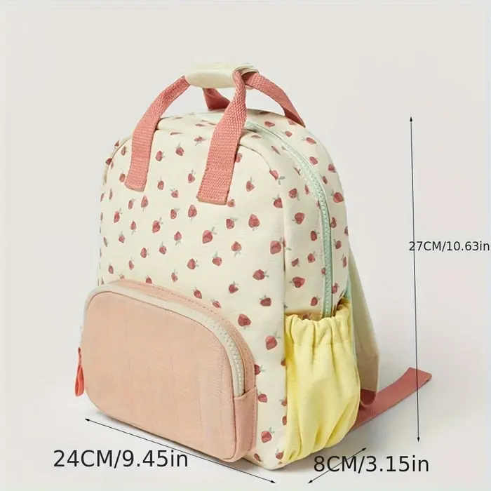 Nom de broderie personnalisé Strawbreey filles école sac à dos maternelle cartable déjeuner sac fourre-tout sac à main