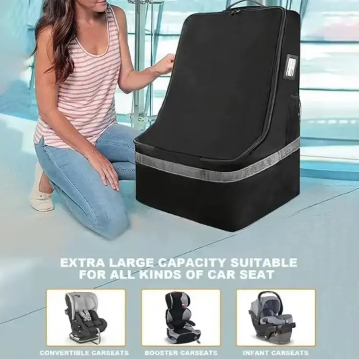 Sac de voyage pliable pour siège auto avec sangles pour sac à dos – Conception résistante à l'eau