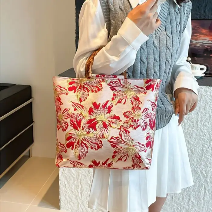 Sac fourre-tout en toile jacquard