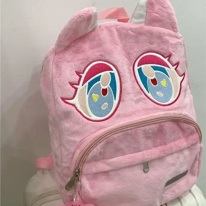 Y2K Dropouts Bear Backpack Large Capacity Denim Cute Kanyes Boy Girl Schoolbag Plush Fashion Cartoon Backpack Street Storage Bag