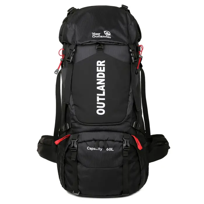 Sac à dos de randonnée 60L, imperméable, pour le camping, sac à dos léger de voyage avec compartimen