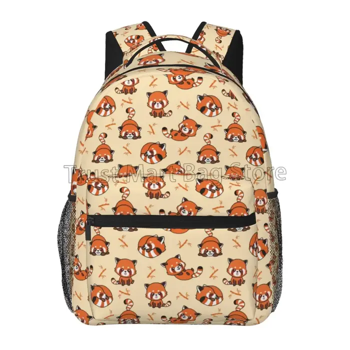 Sac à dos mignon Panda rouge raton laveur adultes sac d'école décontracté collège sac voyage fermeture éclair Bookbag randonnée épaule sac à dos pour femmes hommes