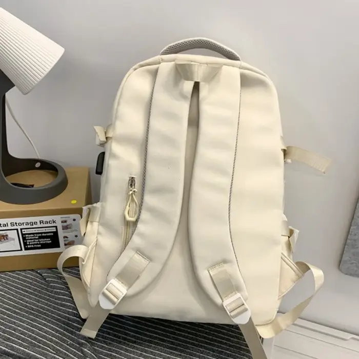 Sac à dos de couleur unie de grande capacité pour lycéens
