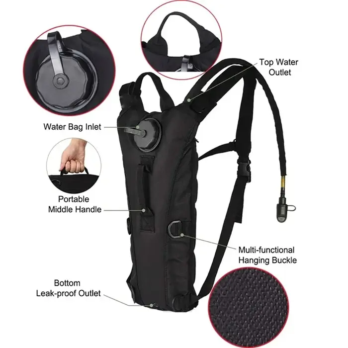 Sac à eau étanche 3L, sac à dos de sport de plein air