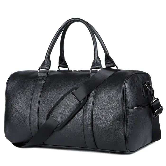 Sac de Voyage Homme Luxe Grande Capacité Sac Polochon en Cuir Portable Durable Sac Bandoulière Sac d