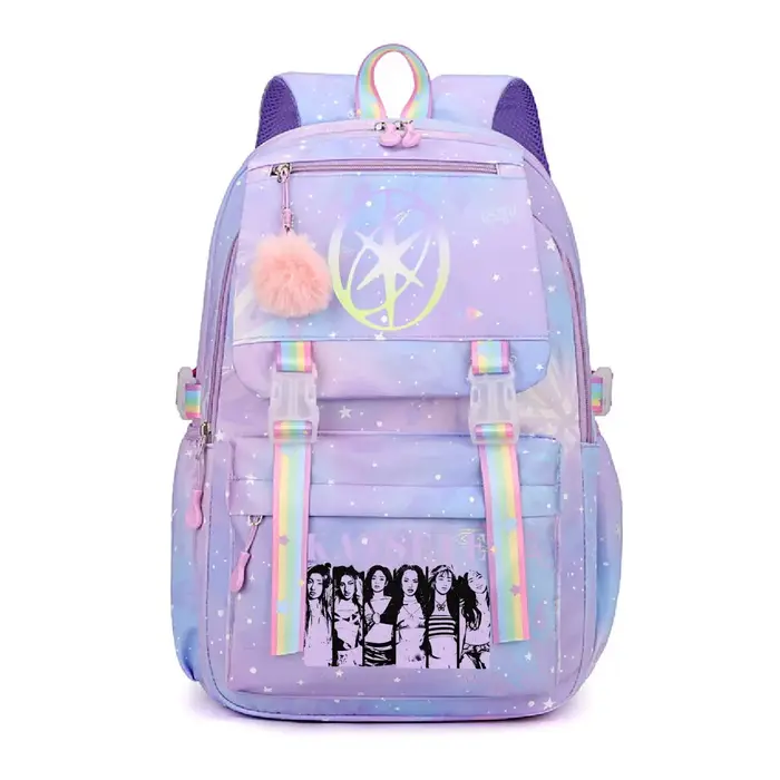 Sac à dos scolaire vintage coréen Ulzzang pour enfants et adolescents, motif Kpop Girl Group Katseye, sac à dos pour femmes