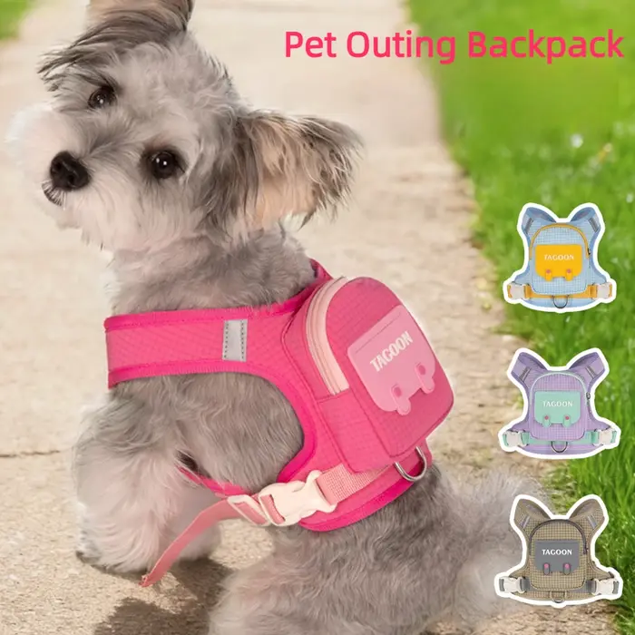 Sac à dos-harnais pour chien, motif écossais mignon, sac de transport extérieur pour animaux de compagnie, gilet de poitrine pour chiot, réglable pour la promenade, pour chiens de petite et moyenne ta
