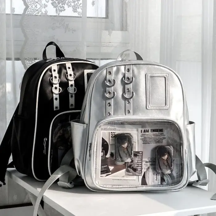 Mini sac à dos Y2K mignon pour femme, sac Ita Kawaii, sac à dos transparent pour fille, sac à dos DIY, sac à dos Lolita, style preppy, sacs d'école