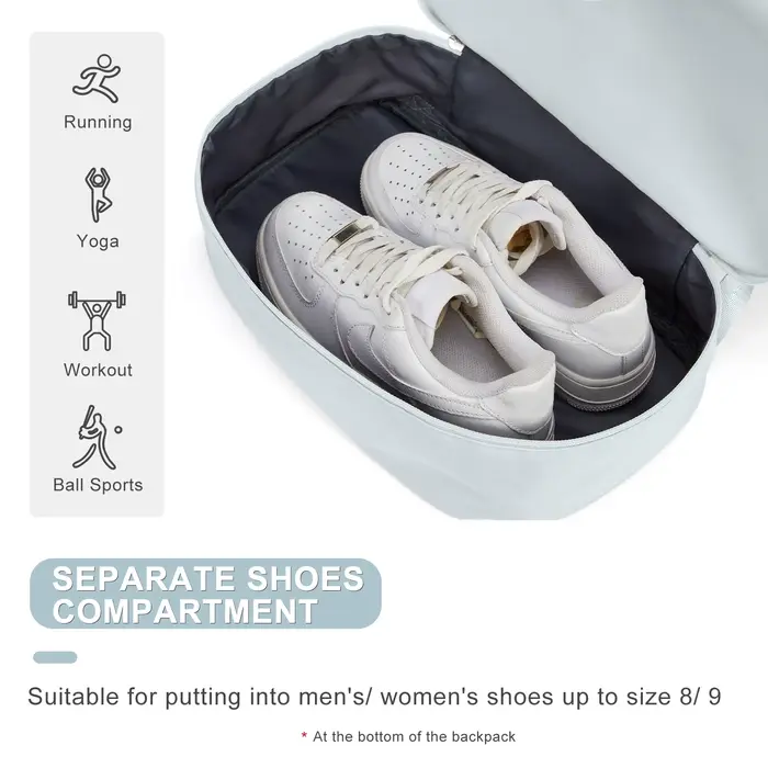 Sac à dos de sport pour femmes avec compartiment à chaussures et poche humide