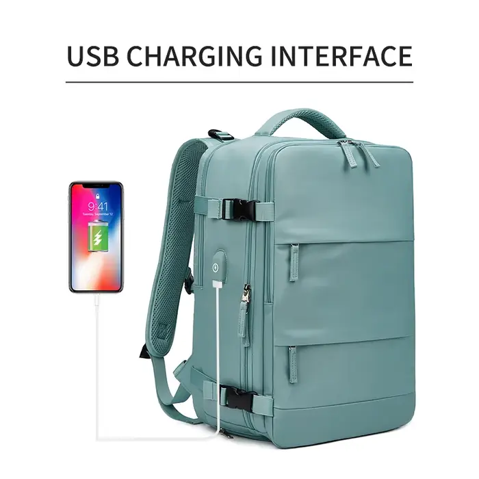 Femmes sac à dos pour ordinateur portable 15.6 pouces adolescente USB charge école sac à dos sac à c