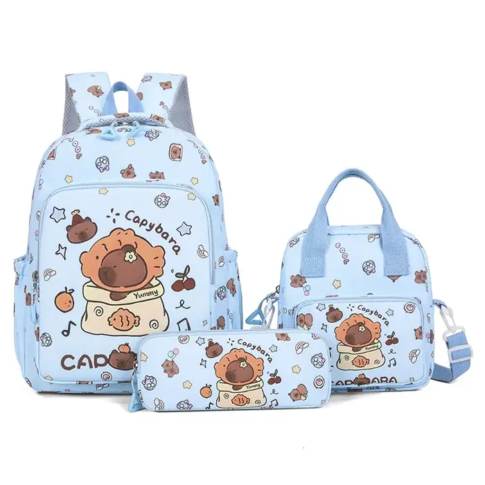 Capybara sacs d'école pour filles cartable primaire dessin animé école sac à dos ensemble sac à dos sac à dos enfants