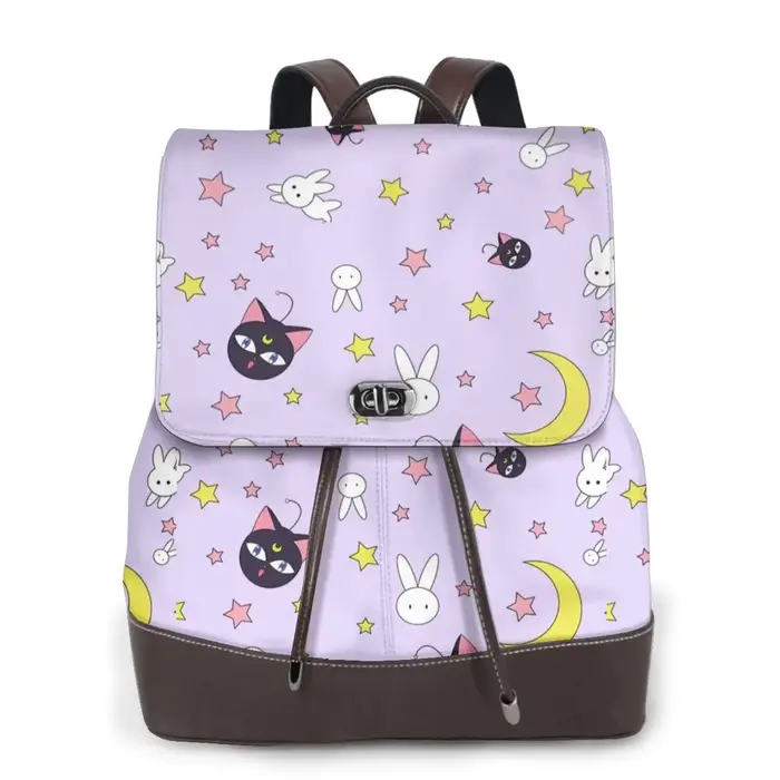 S-Sailor-M-Moon Nouveau sac à dos pour femme tendance, sac à dos en cuir de haute qualité, sac à dos