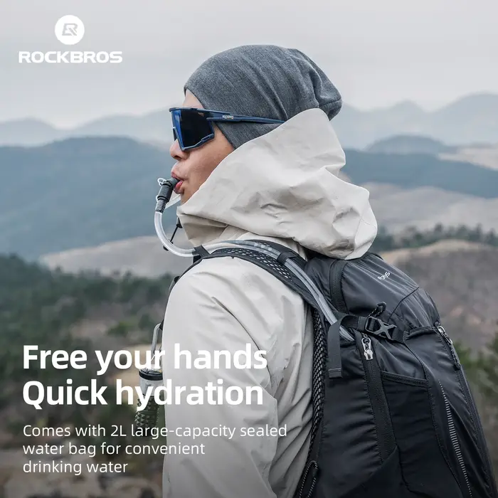 ROCKBROS Sac à dos imperméable extensible 19L grande capacité sac à dos tactique cyclisme randonnée trekking sports de plein air sac de voyage