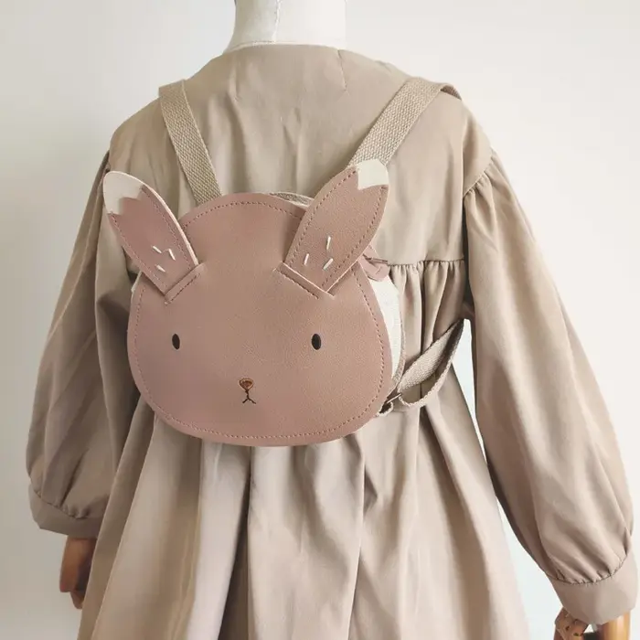 Sac à Dos en Cuir PU avec Lapin de Dessin Animé pour Enfant